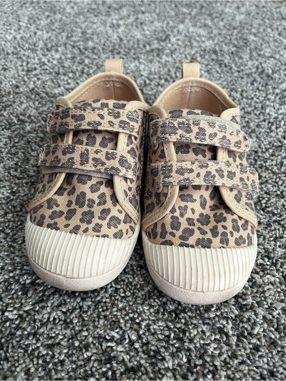 Cat & Jack Leopard Print Velcro Canvas Sneakers